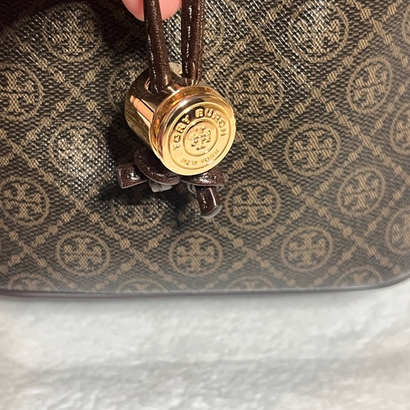 Tory Burch -T monogram Coated Canvas  Mini Bucket Bag - Picture 6 of 7